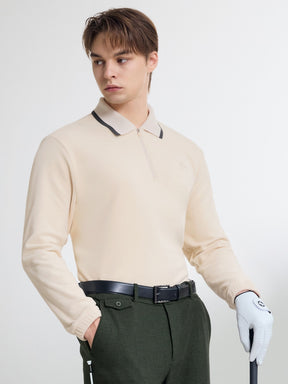 フリース ハーフジップアップ 襟付き 長袖