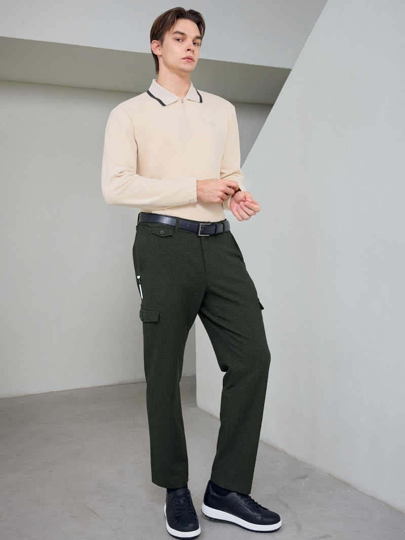 フリース ハーフジップアップ 襟付き 長袖