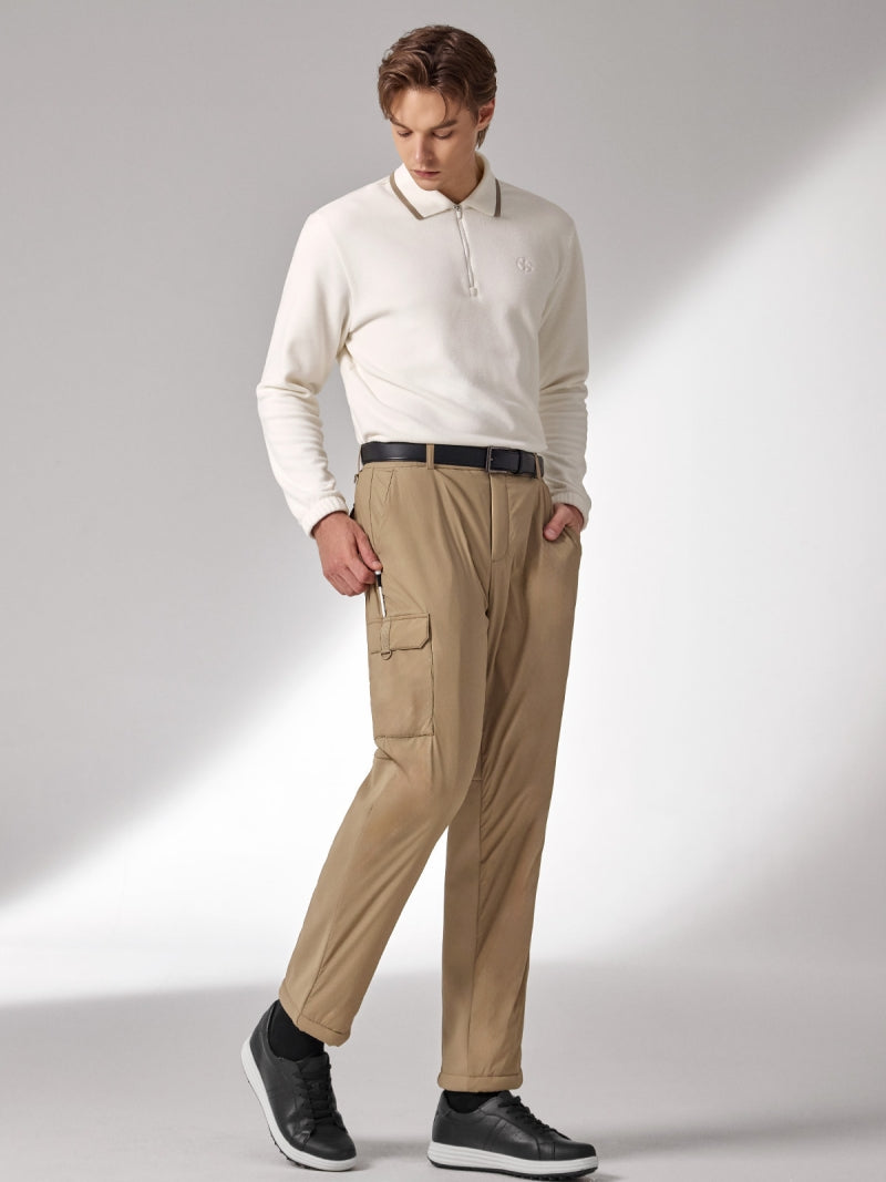 フリース ハーフジップアップ 襟付き 長袖