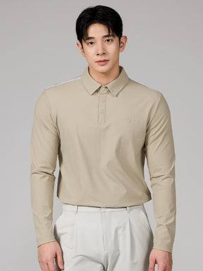 リブ メンズ ポロシャツ 長袖