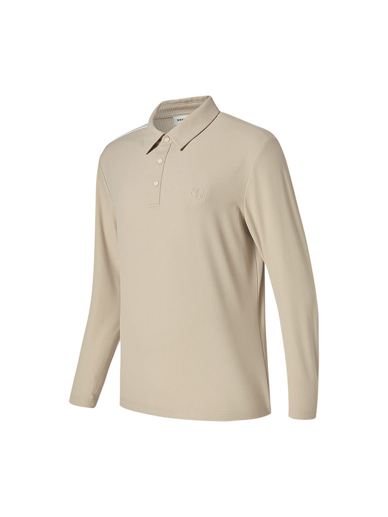 リブ メンズ ポロシャツ 長袖