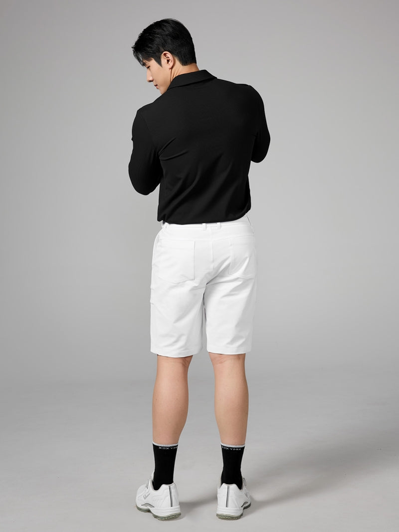 リブ メンズ ポロシャツ 長袖