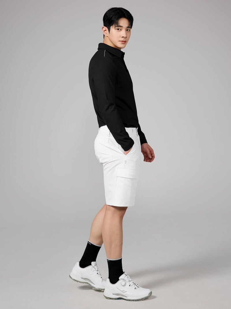 リブ メンズ ポロシャツ 長袖