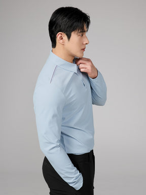 リブ メンズ ポロシャツ 長袖