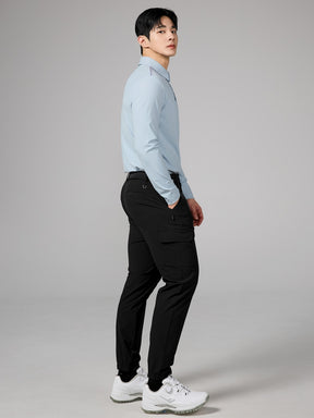 リブ メンズ ポロシャツ 長袖