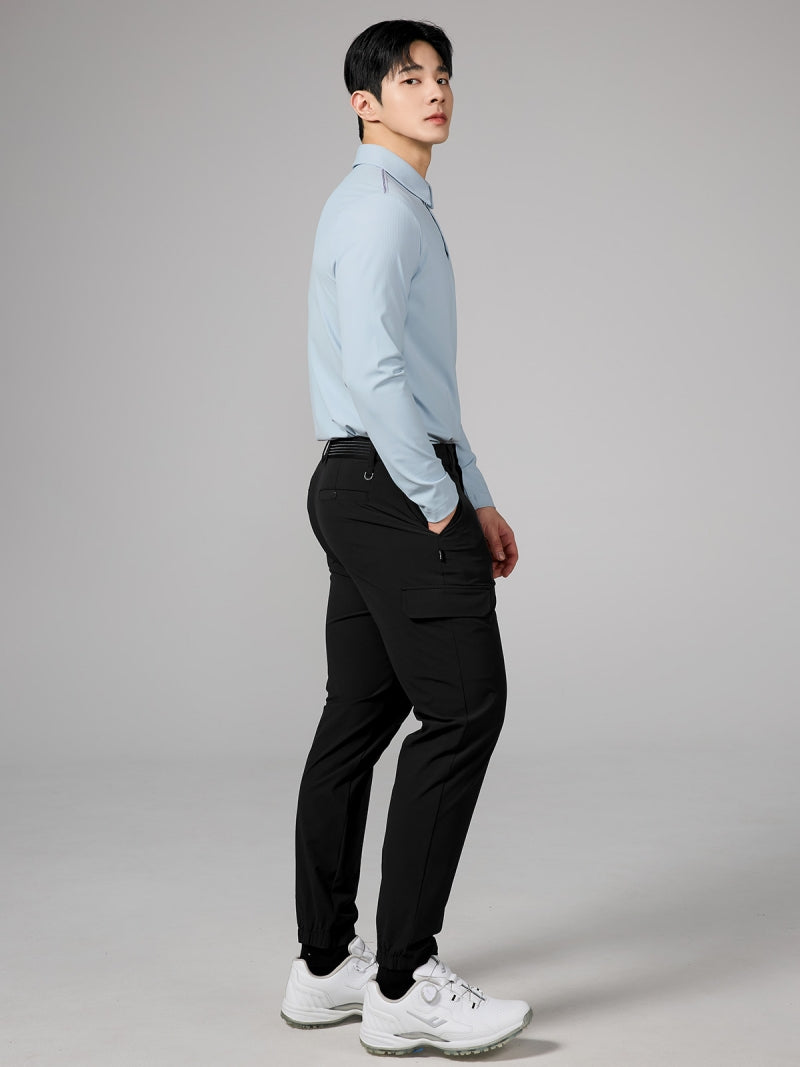 リブ メンズ ポロシャツ 長袖