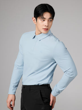 リブ メンズ ポロシャツ 長袖