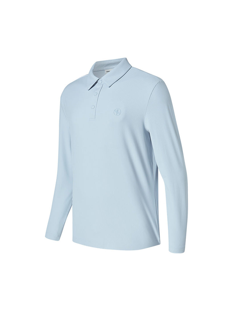 リブ メンズ ポロシャツ 長袖
