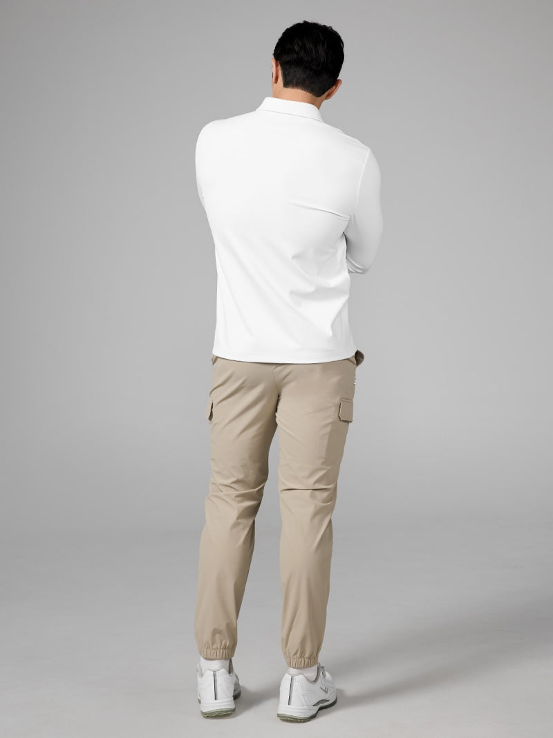 リブ メンズ ポロシャツ 長袖