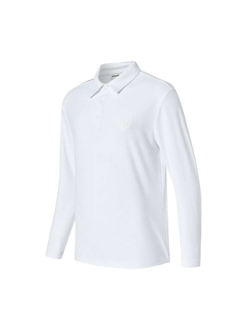 リブ メンズ ポロシャツ 長袖