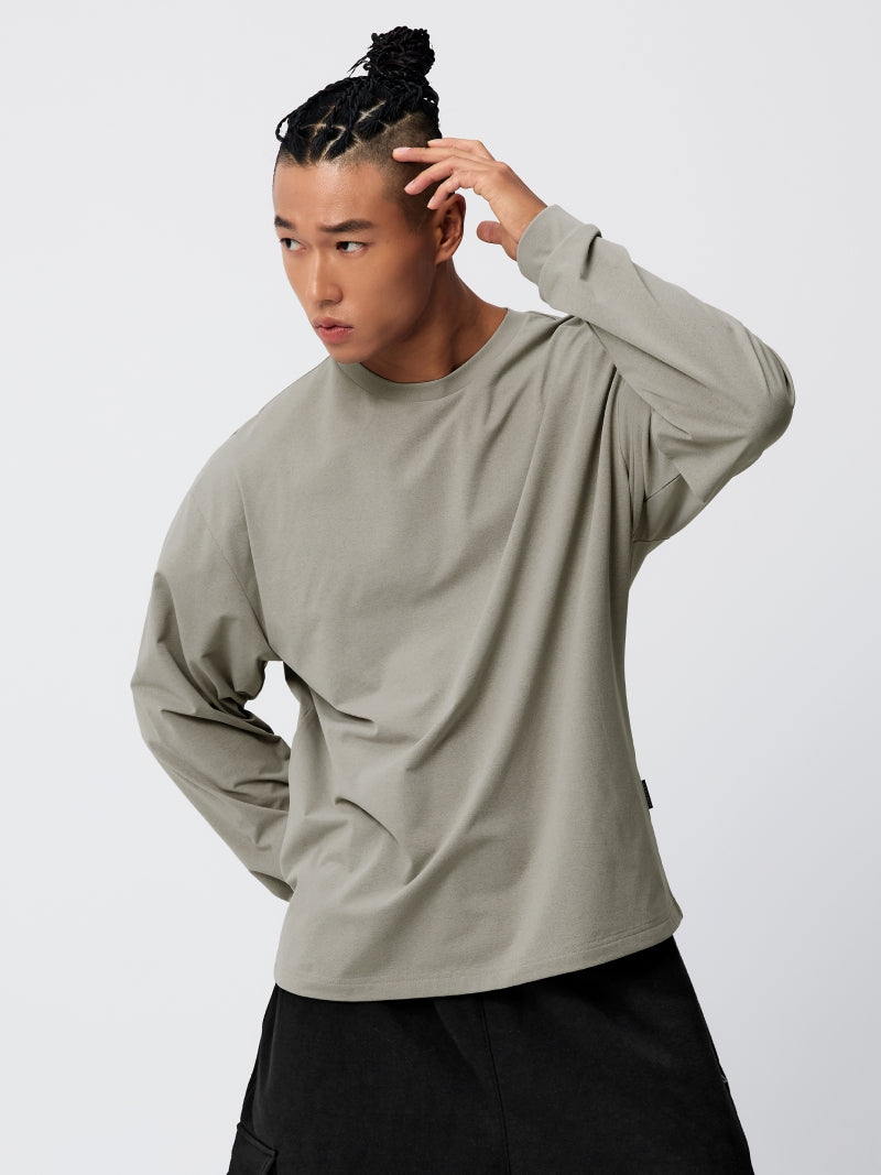 メンズ ピーチ起毛 デイリー エコティブ 長袖 - ルーズフィット