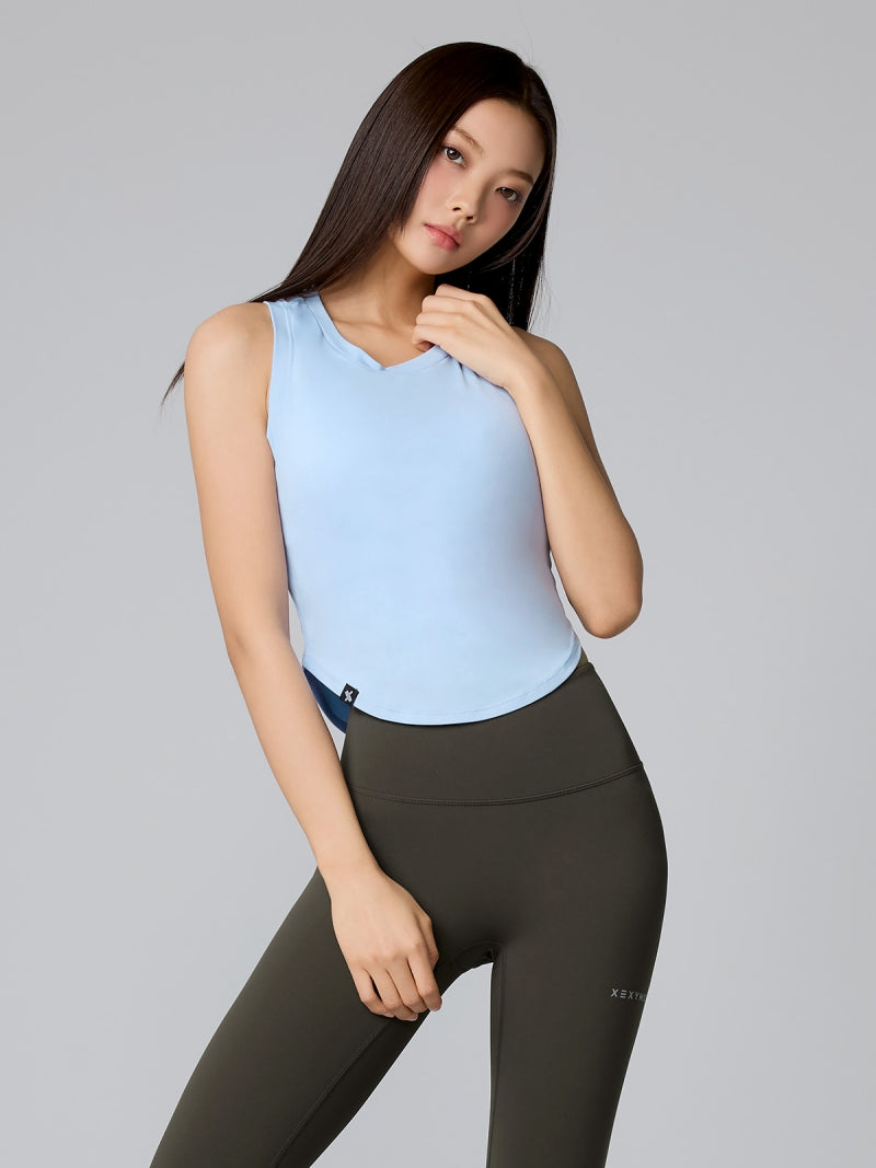 XT4354G XELLA LIGHT ラウンドヘム ノースリーブ