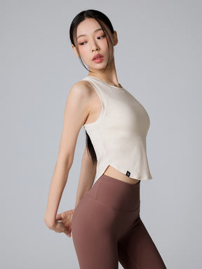 XT4354G XELLA LIGHT ラウンドヘム ノースリーブ