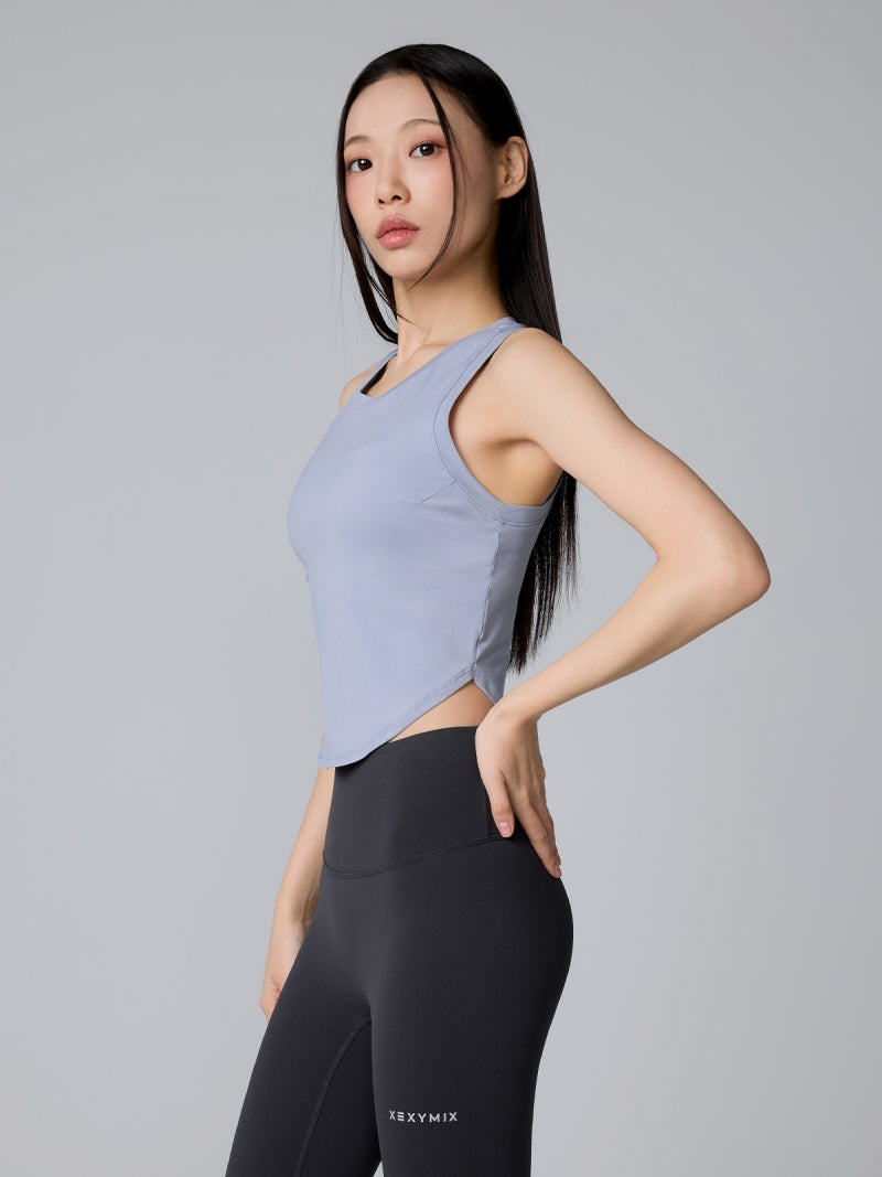 XT4354G XELLA LIGHT ラウンドヘム ノースリーブ