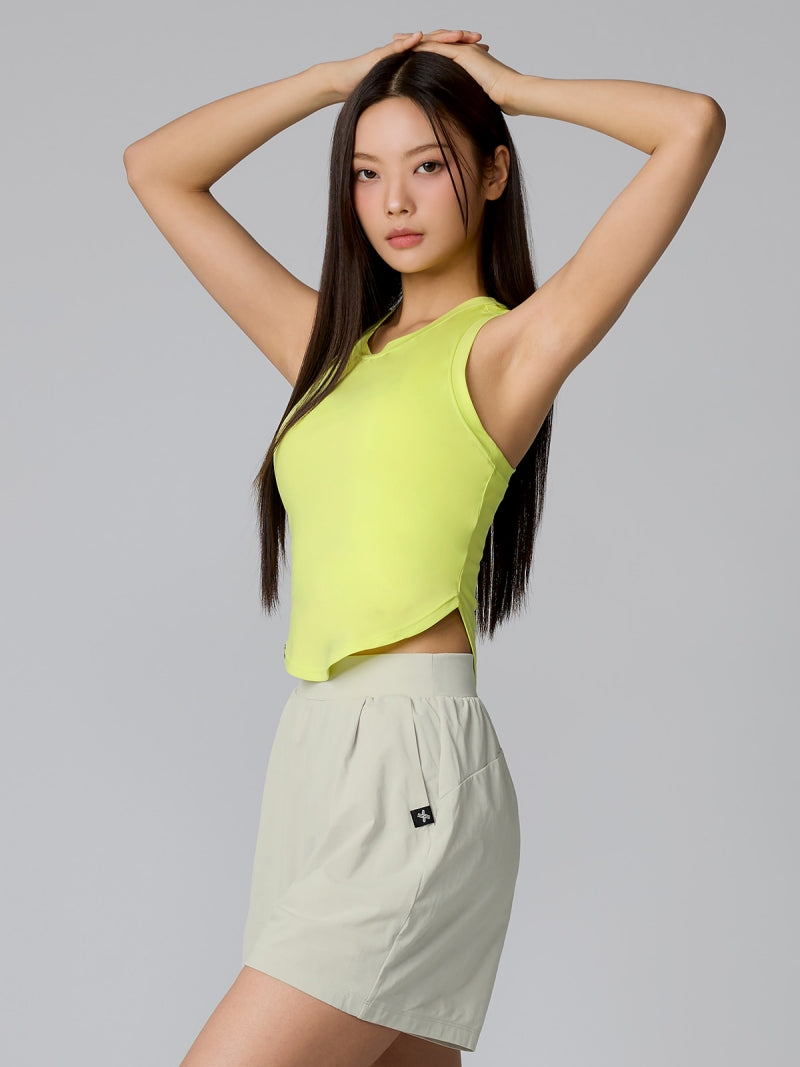 XT4354G XELLA LIGHT ラウンドヘム ノースリーブ