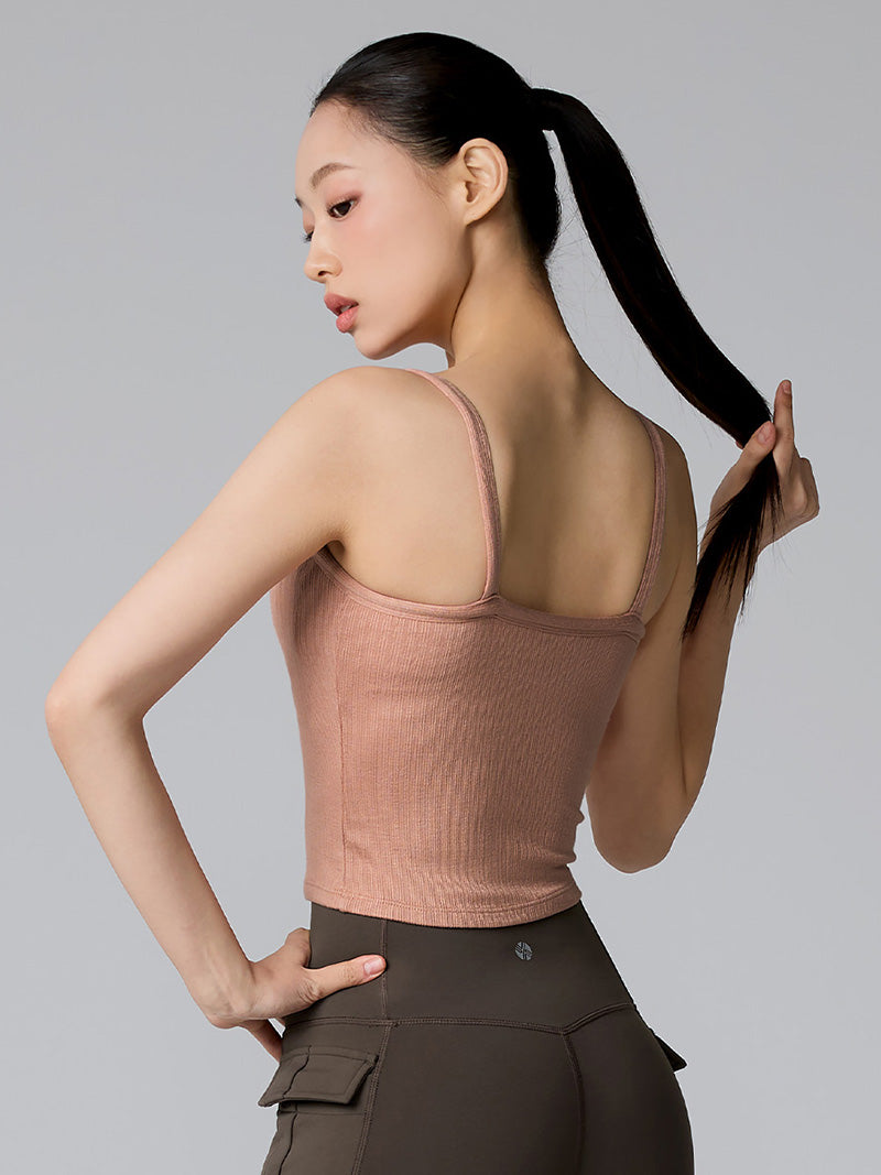 XTFBR01H2 リブ ストレッチ パッド付き キャミソール