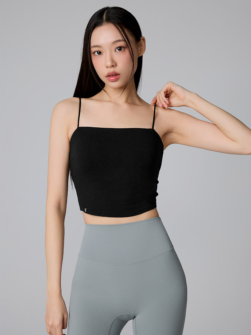 XTFBR01J2 細ストラップ クロップド丈 シルキーブラトップ