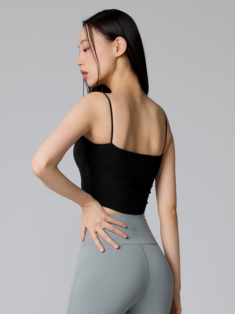 XTFBR01J2 細ストラップ クロップド丈 シルキーブラトップ