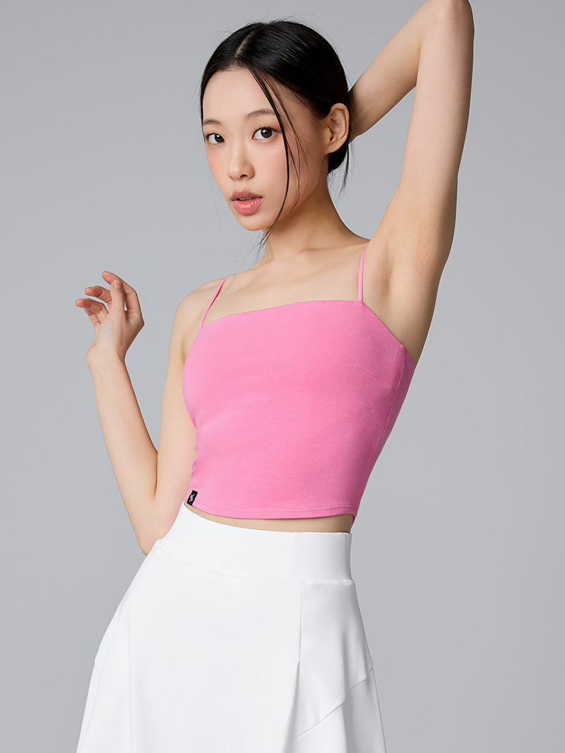 XTFBR01J2 細ストラップ クロップド丈 シルキーブラトップ