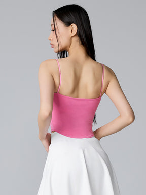 XTFBR01J2 細ストラップ クロップド丈 シルキーブラトップ