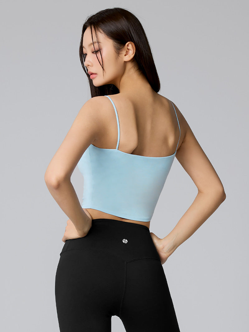 XTFBR01J2 細ストラップ クロップド丈 シルキーブラトップ