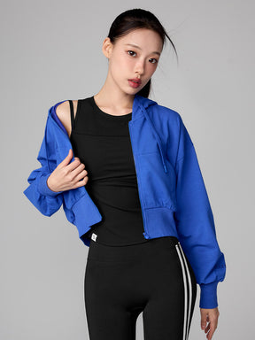 XTFHJ01J1 スムースタッチ クロップド丈 パーカー ジップアップ