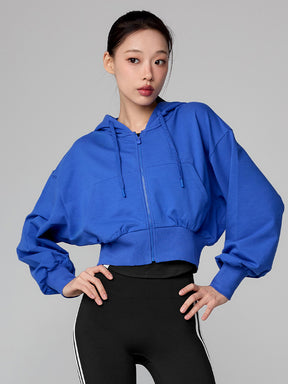 XTFHJ01J1 スムースタッチ クロップド丈 パーカー ジップアップ