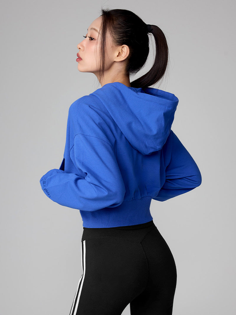 XTFHJ01J1 スムースタッチ クロップド丈 パーカー ジップアップ