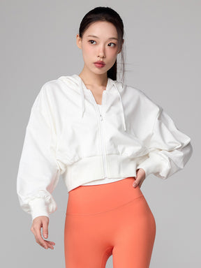 XTFHJ01J1 スムースタッチ クロップド丈 パーカー ジップアップ