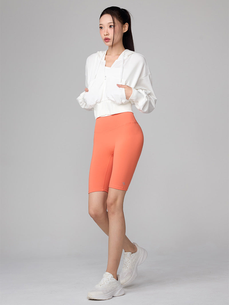 XTFHJ01J1 スムースタッチ クロップド丈 パーカー ジップアップ