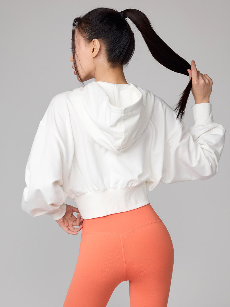 XTFHJ01J1 スムースタッチ クロップド丈 パーカー ジップアップ