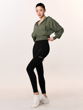 XTFHJ01J1 スムースタッチ クロップド丈 パーカー ジップアップ