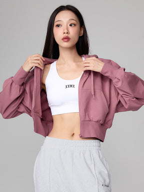 XTFHJ01J1 スムースタッチ クロップド丈 パーカー ジップアップ