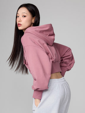 XTFHJ01J1 スムースタッチ クロップド丈 パーカー ジップアップ