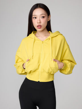 XTFHJ01J1 スムースタッチ クロップド丈 パーカー ジップアップ