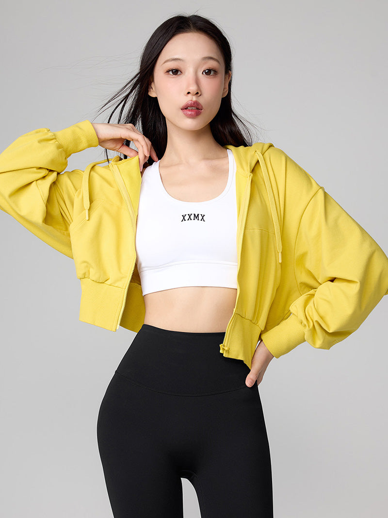 XTFHJ01J1 スムースタッチ クロップド丈 パーカー ジップアップ