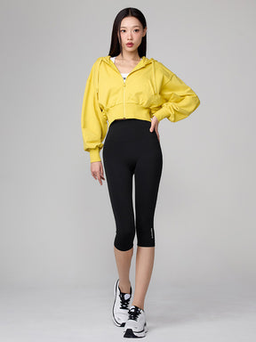 XTFHJ01J1 スムースタッチ クロップド丈 パーカー ジップアップ