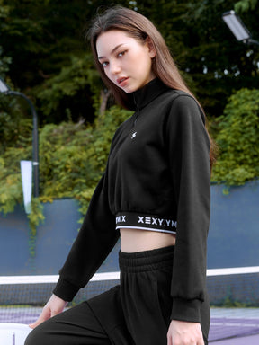 XTFHZ02J3 裏起毛 ロゴバンド ハイネック トレーナー