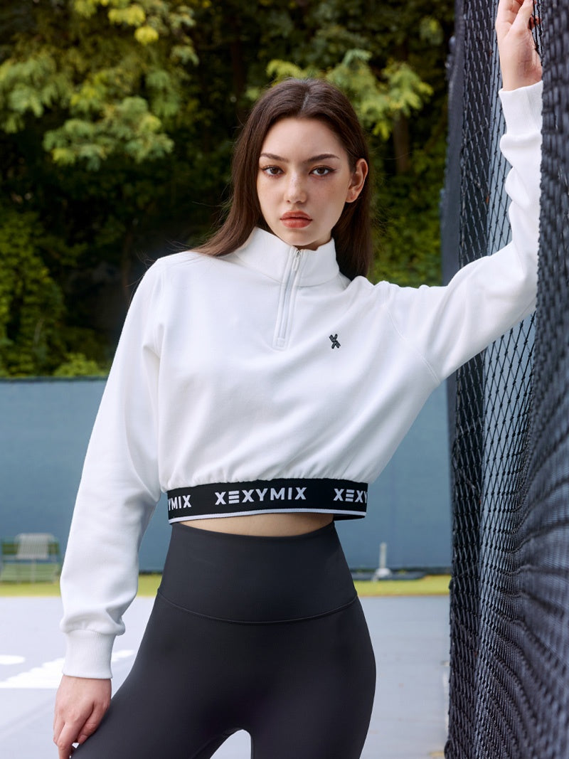XTFHZ02J3 裏起毛 ロゴバンド ハイネック トレーナー