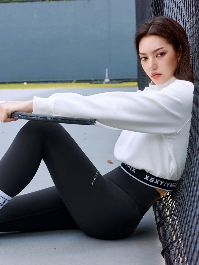 XTFHZ02J3 裏起毛 ロゴバンド ハイネック トレーナー