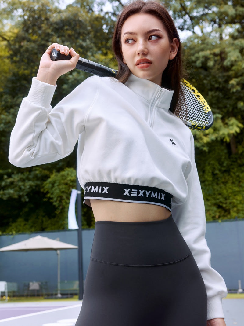 XTFHZ02J3 裏起毛 ロゴバンド ハイネック トレーナー