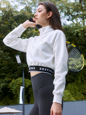 XTFHZ02J3 裏起毛 ロゴバンド ハイネック トレーナー