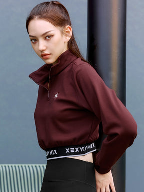 XTFHZ02J3 裏起毛 ロゴバンド ハイネック トレーナー