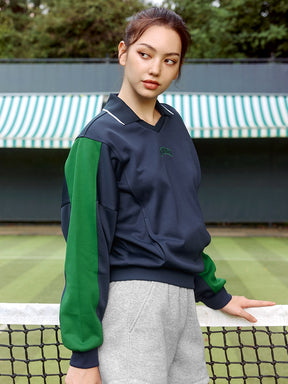 XTFMT04J3 カラーブロック 襟付き トレーナー