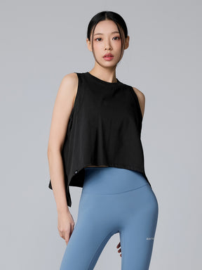 XTFSL03J2 コットン混 サイドスリット入り ノースリーブ