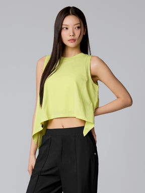 XTFSL03J2 コットン混 サイドスリット入り ノースリーブ