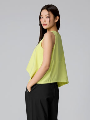 XTFSL03J2 コットン混 サイドスリット入り ノースリーブ