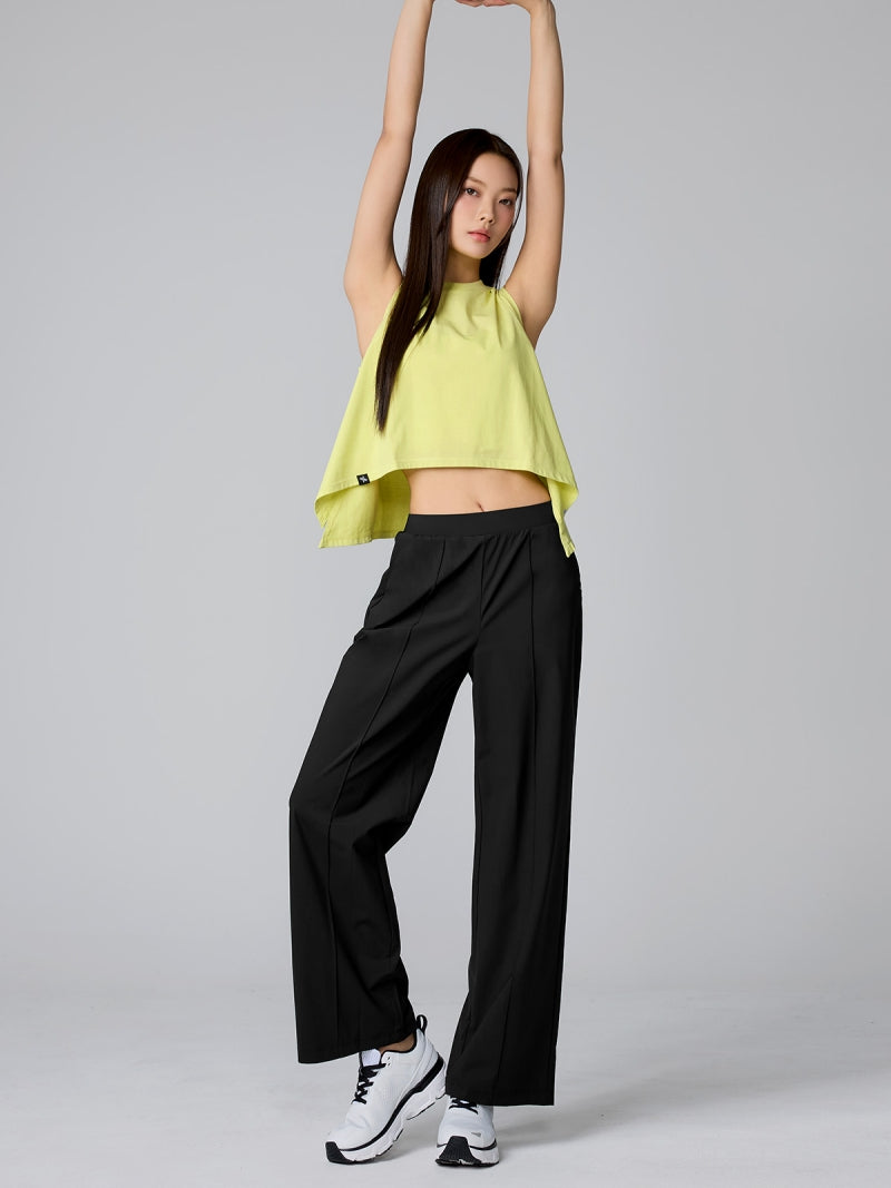 XTFSL03J2 コットン混 サイドスリット入り ノースリーブ