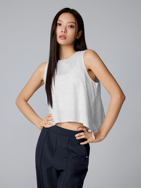 XTFSL03J2 コットン混 サイドスリット入り ノースリーブ