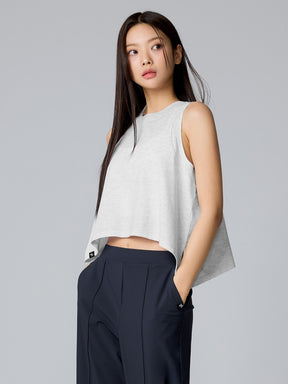 XTFSL03J2 コットン混 サイドスリット入り ノースリーブ